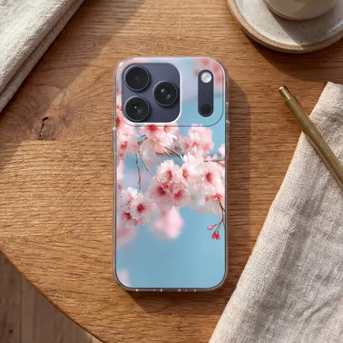 Takken - Bloesems - Roze Telefoonhoesje iPhone 17 Pro klein -sfeer1
