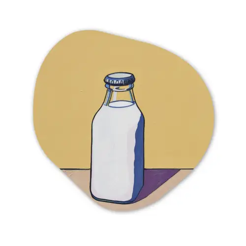 Glazen - Fles - Illustratie - Melk Wandcirkel Organisch Forex 3mm klein -3d