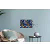 Bloemen - Patroon - Blauw - Contrast Muursticker klein -plant