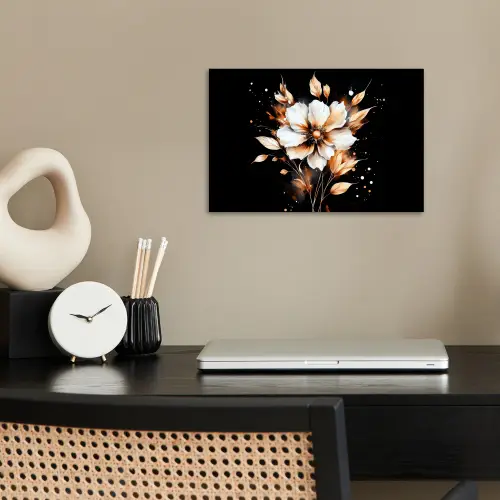 Bloem - Verf - Goud - Graffiti - Modern poster papier klein -sfeer1