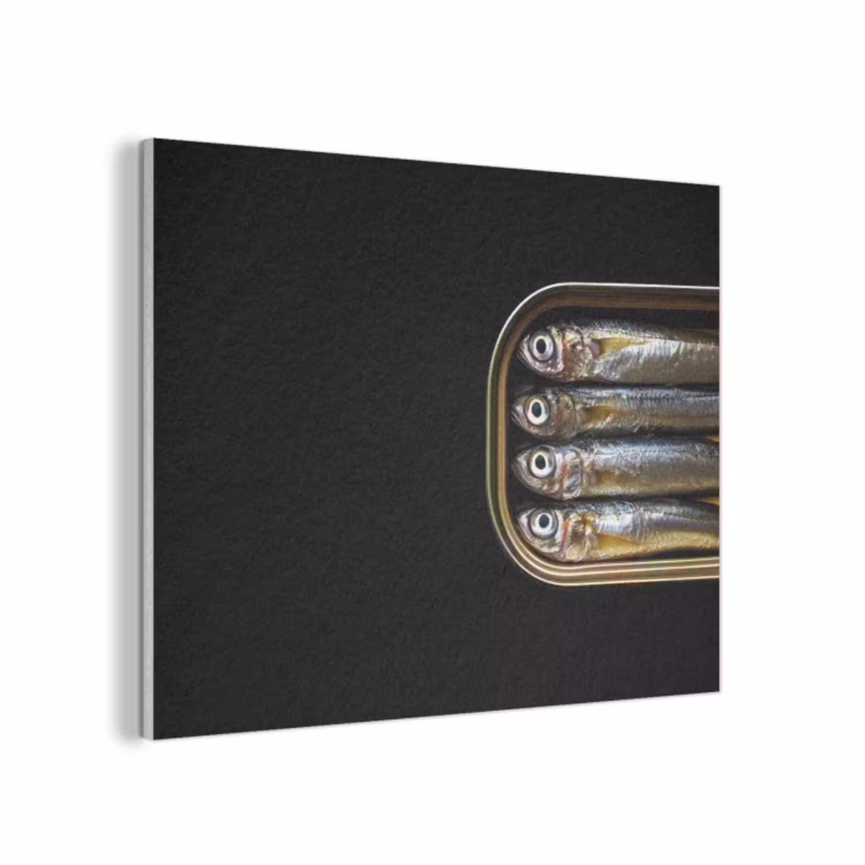 Sardines - Blik - Zwart - Vissen PET vilt klein -3d