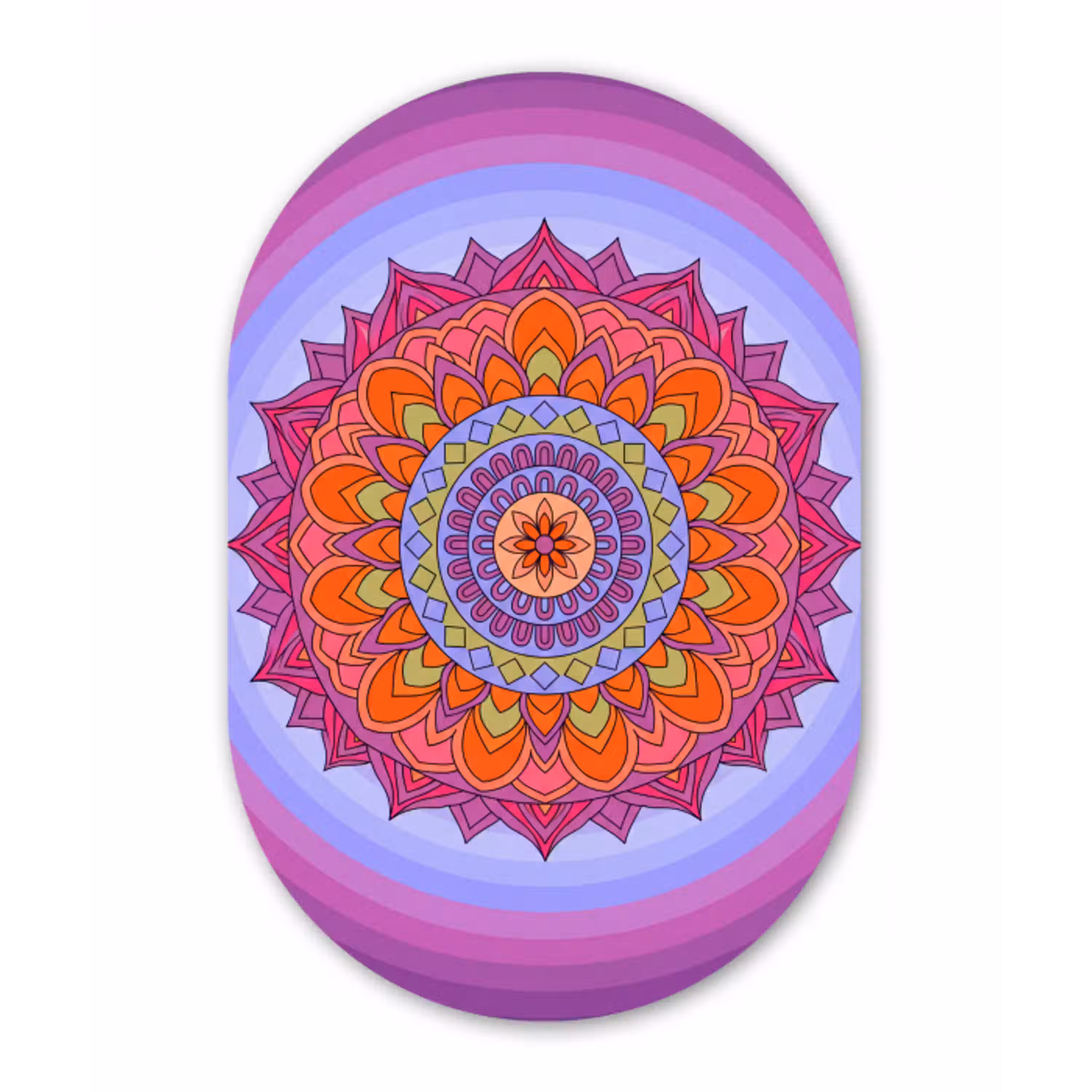 Mandala - Cirkel - Abstract - Kleurrijk - Patroon Wandcirkel Ovaal Forex klein -3d