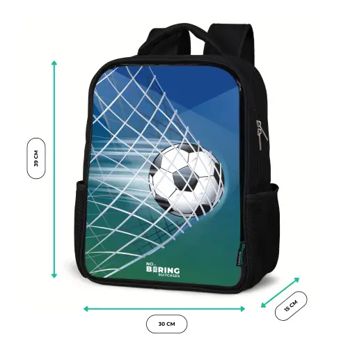 Bal in het goal Rugzak - Zwart middel -productfoto_formaten