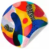 Vormen - Abstract - Stippels - Blauw Wandcirkel behangsticker klein -3d