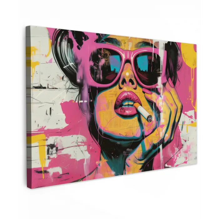 Portret - Vrouw - Abstract - Zonnebril canvas 2cm klein -z3d