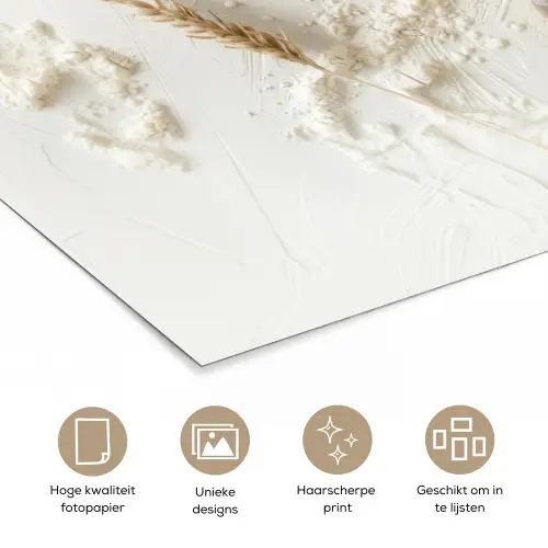 Bloem - Hout - Tarwe poster papier klein -closeup_NL