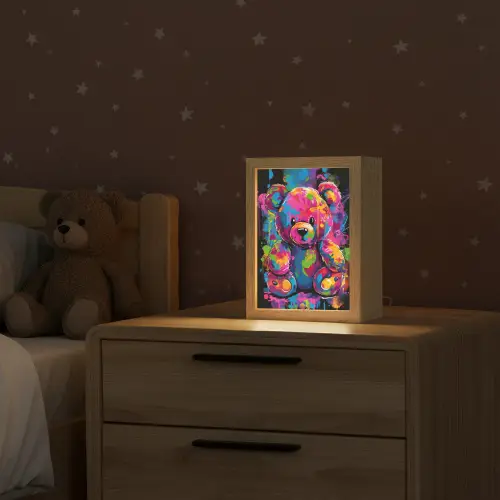 Beer - Verf - Kleurrijk - Knuffeldier Light Box met kabel klein -sfeer1_kind