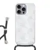 Lichtgrijs - Betonstructuur - Subtiel Hoesje iPhone 16 Pro Max met koord klein 804 -3d
