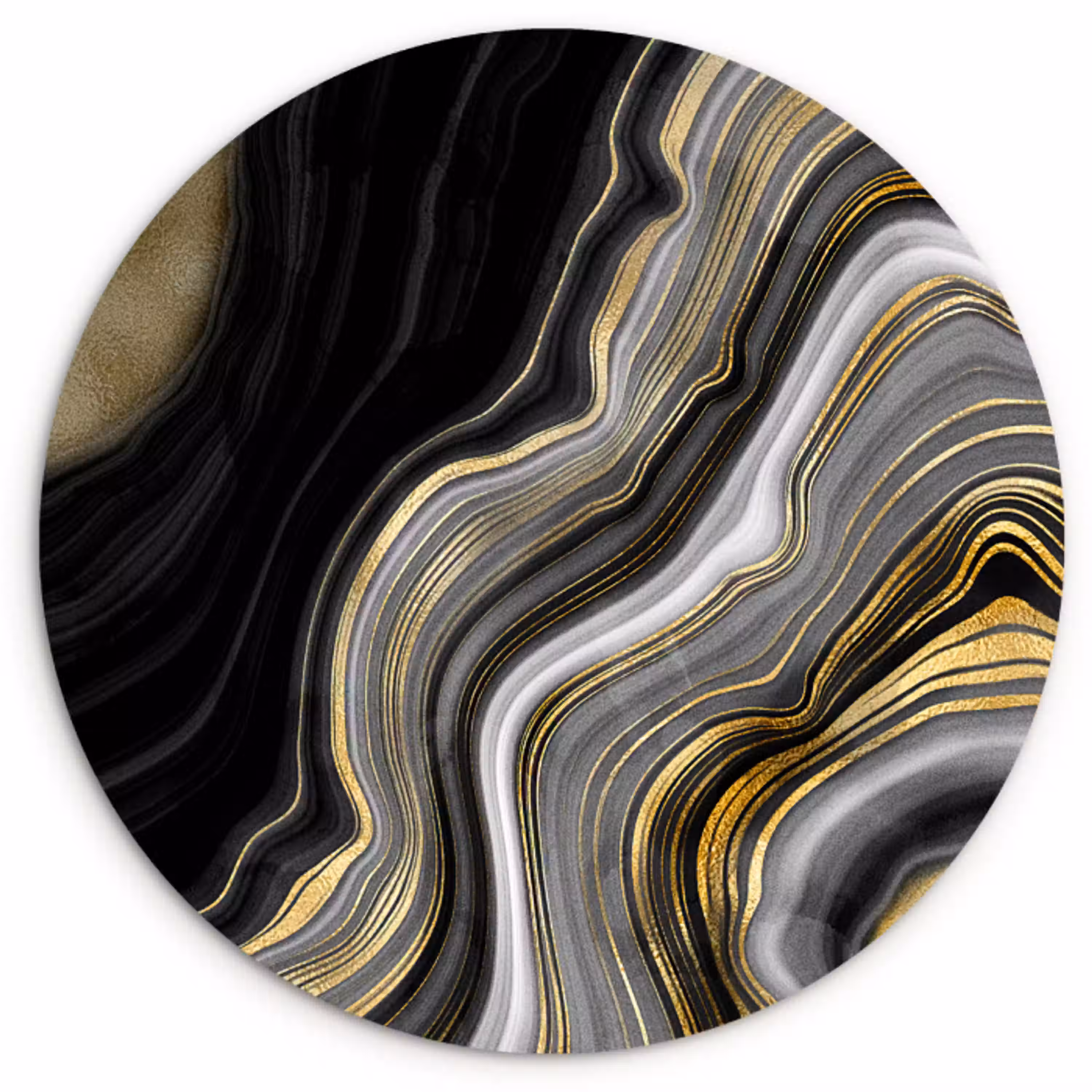 Gouden Marmer KitchenYeah - Keuken - Wandcirkel Forex klein -3d