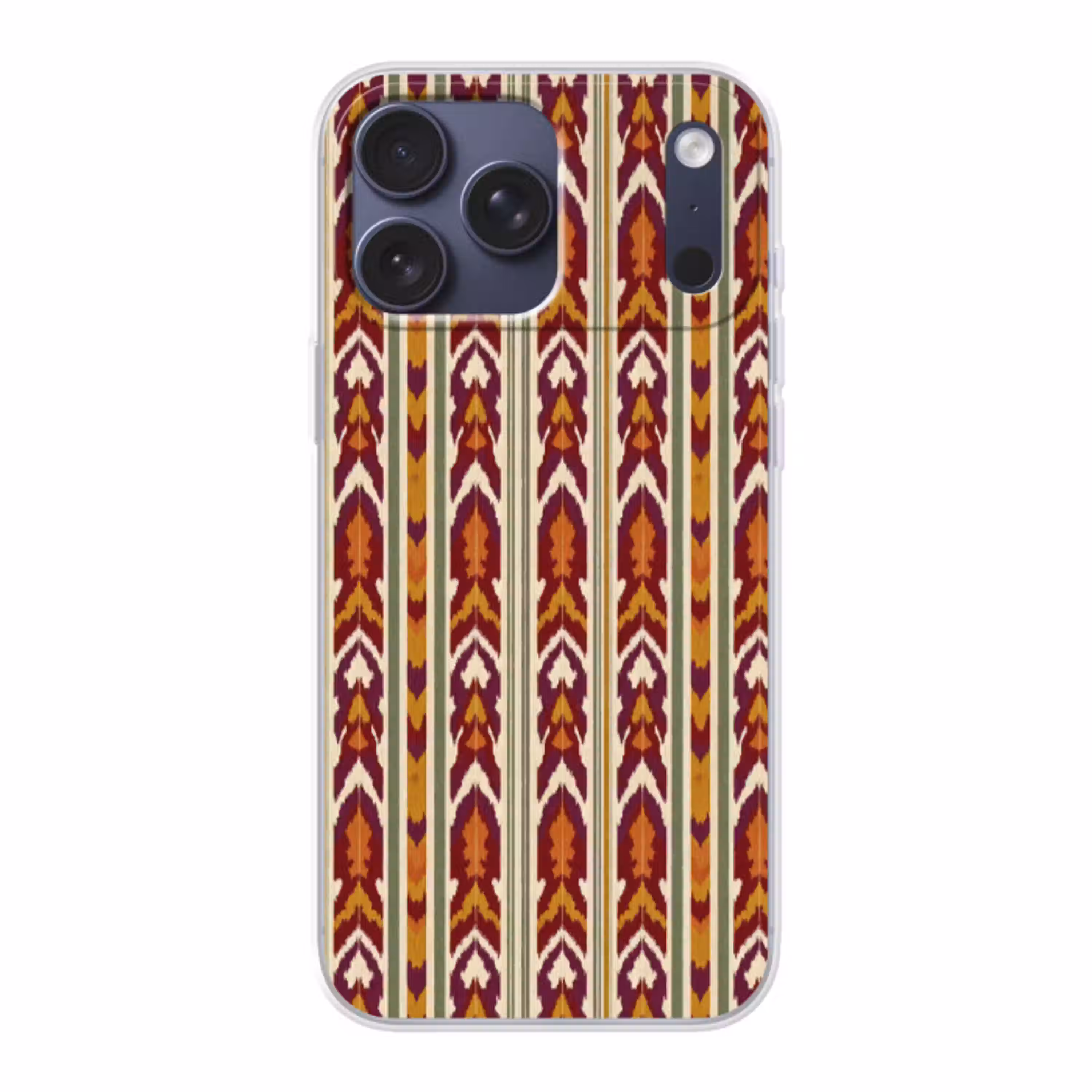 Ikat - Bordeauxrood - Etnisch - Patroon Telefoonhoesje iPhone 17 Pro Max klein 879 -3d