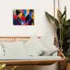 Bloemen - Bladeren - Abstract - Rood tuinposter los doek klein -sfeer7