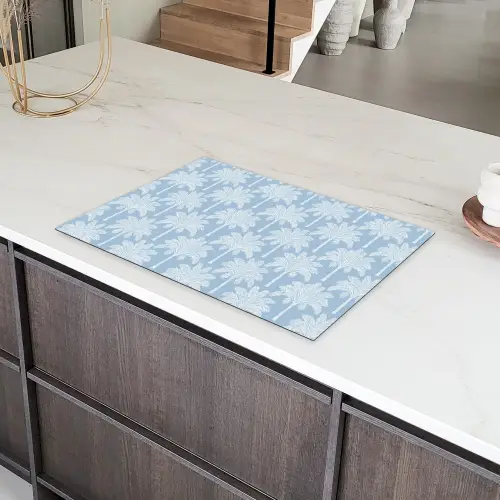 Palmboom - Modern - Blauw Inductie beschermer vinyl 3mm klein 276 -sfeer8