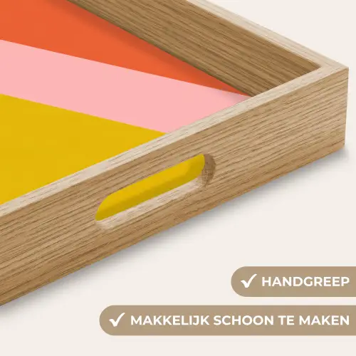 Driehoeken - Kleurrijk - Abstract Dienblad Rechthoek middel -USP_HandgreepNL