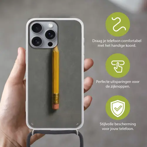 Potlood - Schilderij - Geel Hoesje iPhone 16 Pro Max met koord klein -sfeer2_NL