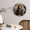 Schotse hooglander - Toilet - Krant - Badkamer Wandcirkel kunststof plaat 5mm dik klein -sfeer4