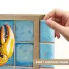 Kreeft - Geel - Blauw - Tegels Light Box met batterij (Wandlamp) middel -USP_websiteprintNL