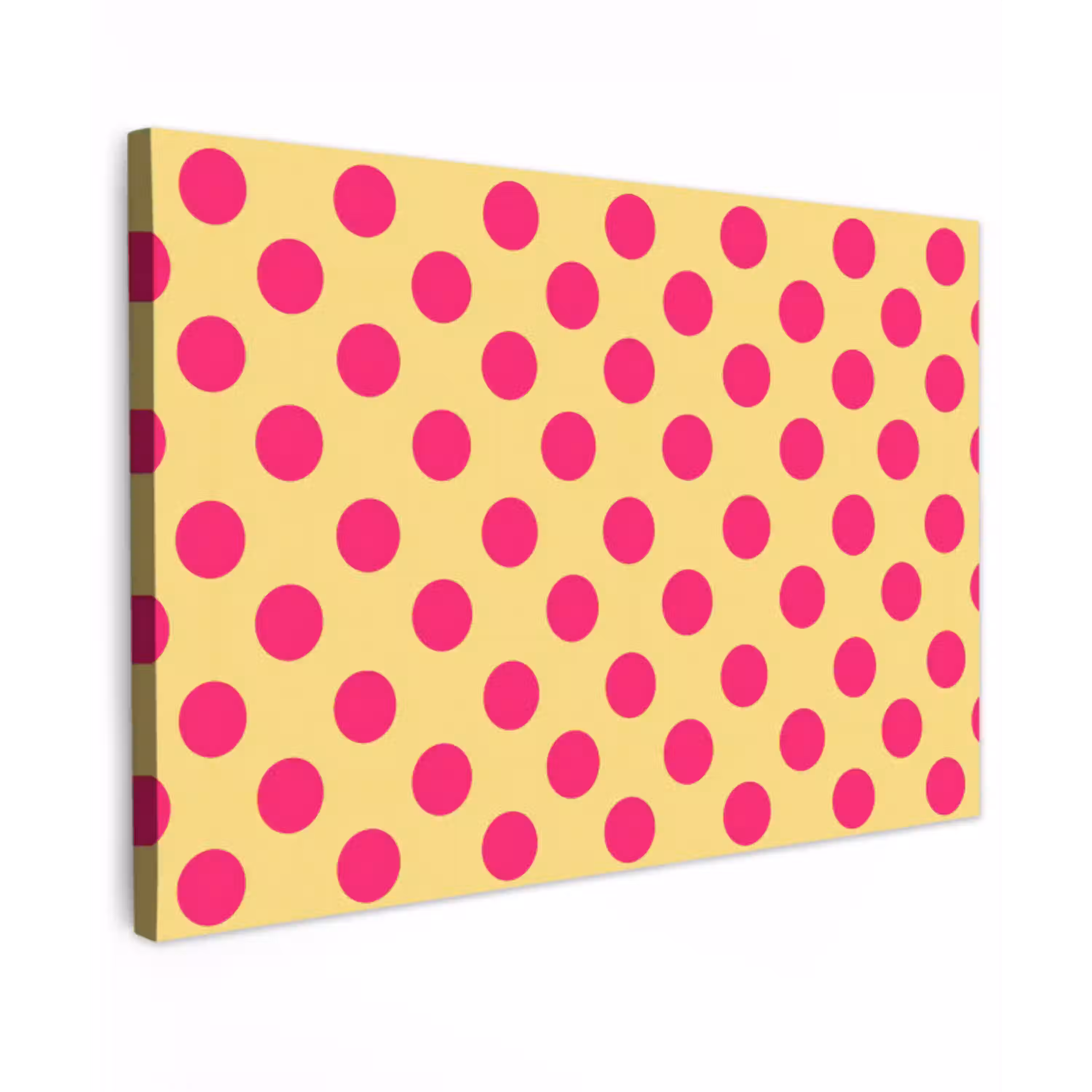 Roze - Stippen - Geel canvas 2cm klein 34 -z3d