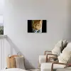 Luipaard - Dieren - Portret - Wilde dieren - Zwart Tuinposter op houten frame 2 cm dik klein -sfeer1