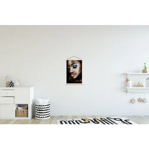 Black and Gold - Vrouw - Make up textielposter latten blank klein -kinderkamer