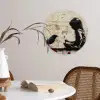 Street art - Meisje - Vogel - Graffiti - Banksy Wandcirkel kunststof plaat 5mm dik klein -sfeer4