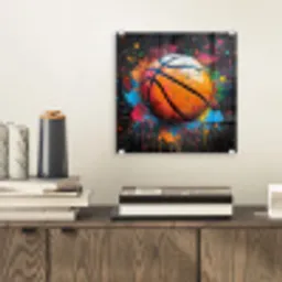Graffiti - Basketbal - Verf - Sport plexiglas 5mm klein -sfeer1