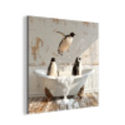 Vintage - Pinguïn - Badkuip - Schuim aluminium wit klein -3d