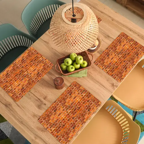 Bakstenen - Muur - Rood Placemat vinyl groot 368 -zzsfeer5_Kitchenyeah-website