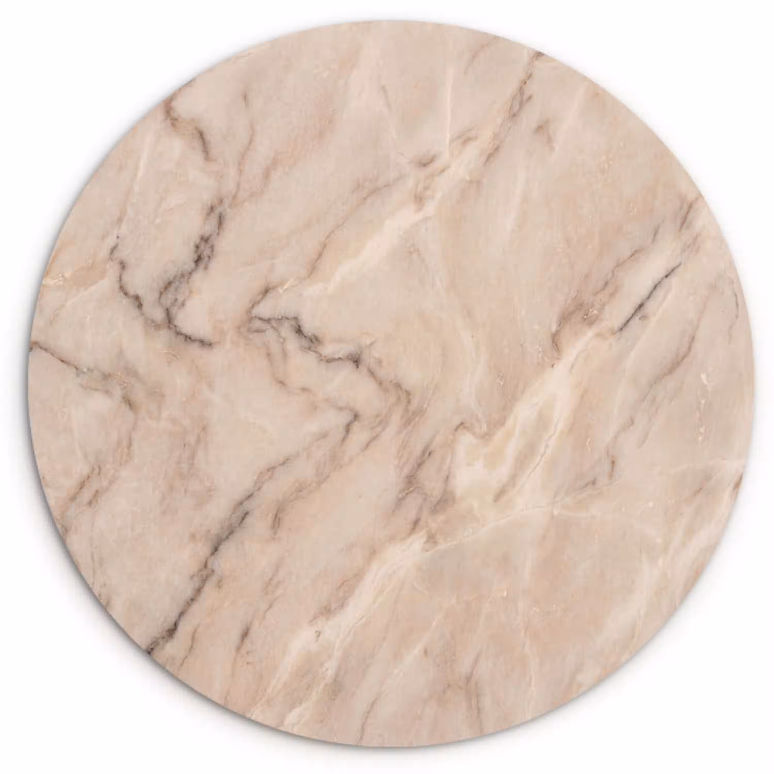 Marmer - Patroon - Abstract - Modern - Beige Wandcirkel kunststof plaat 5mm dik klein -3d