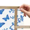 Vlinder - Bloemen - Blauw Light Box met batterij (Wandlamp) middel 907 -USP_websiteprintNL