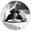Aap - Spaghetti - Zonnebril - Zwart wit - Cool - Dier KitchenYeah - Keuken - Wandcirkel Forex klein -3d