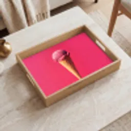 Schepijs - Roze - Hoorntje Dienblad Rechthoek middel -sfeer1
