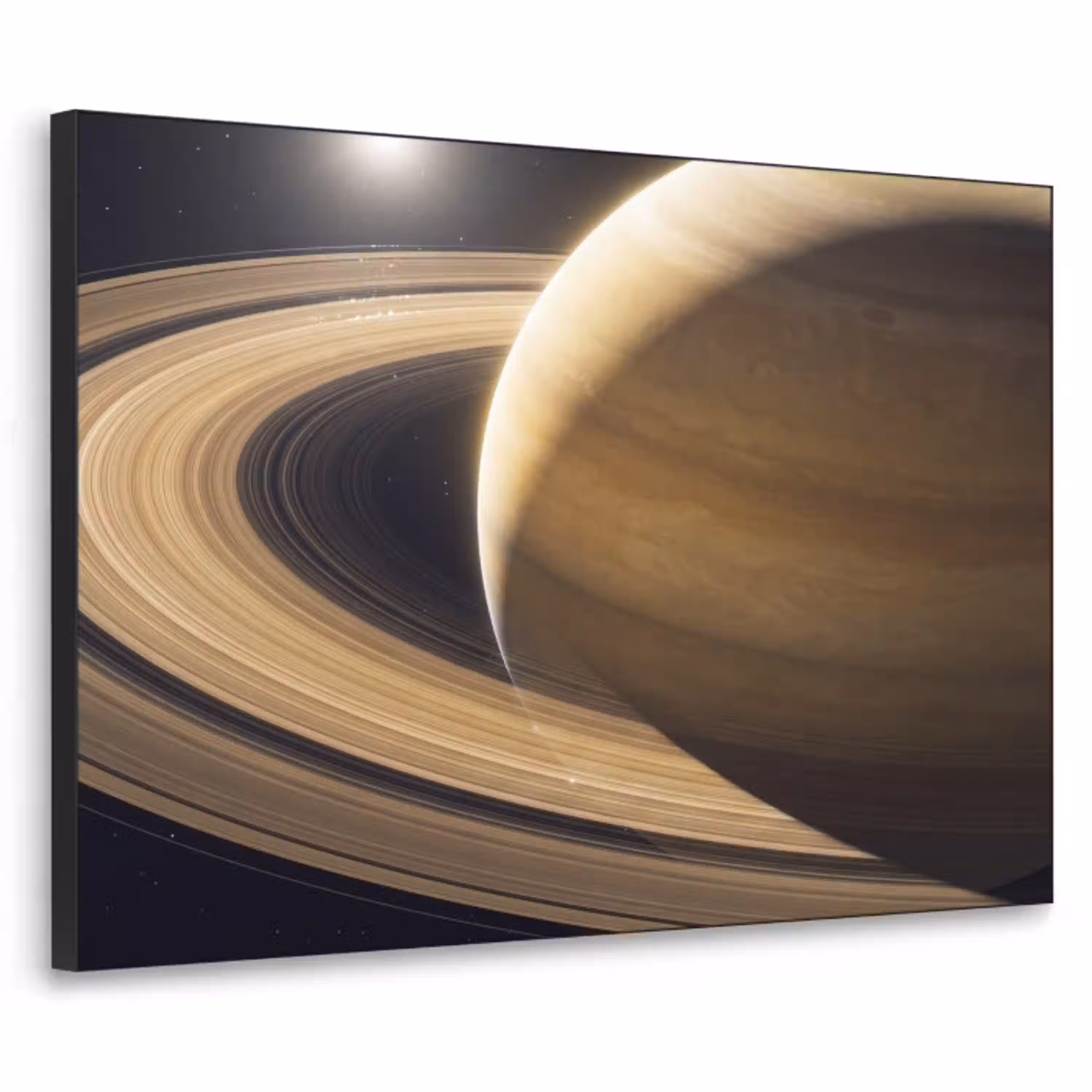 Planeet - Ringen - Ruimte Textielframe zwart klein -3d