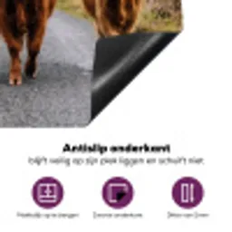 Schotse Hooglanders - Weg - Landschap - Kudde Inductie beschermer vinyl 3mm middel -zzzzzzz-cc-onderkant