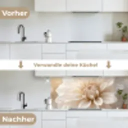 Bloem - Dahlia - Wit keuken achterwand 2 middel -voor-na_DE