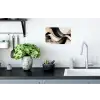 Abstract - Golven - Zwart - Verweerd Muursticker klein -keuken
