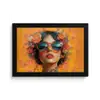 Vrouw - Bloemen - Aesthetic - Oranje fotolijst zwart zonder passe partout klein -3d