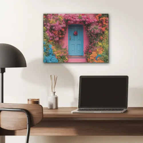 Bloemen - Deur - Roze PET vilt klein -sfeer5