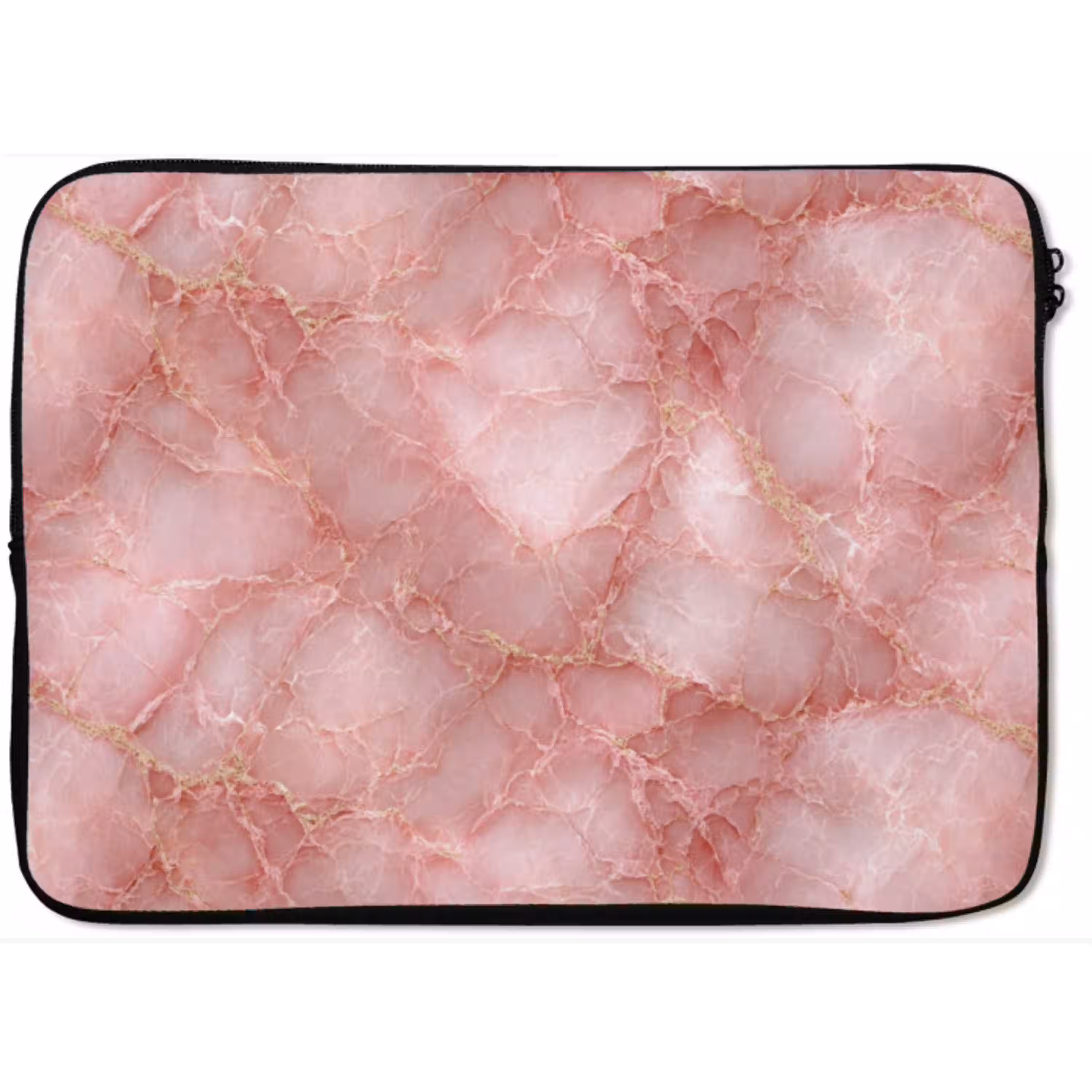 Roze - Kwarts - Goud - Marmer laptophoes neopreen klein 279 -zkaufland3dotto