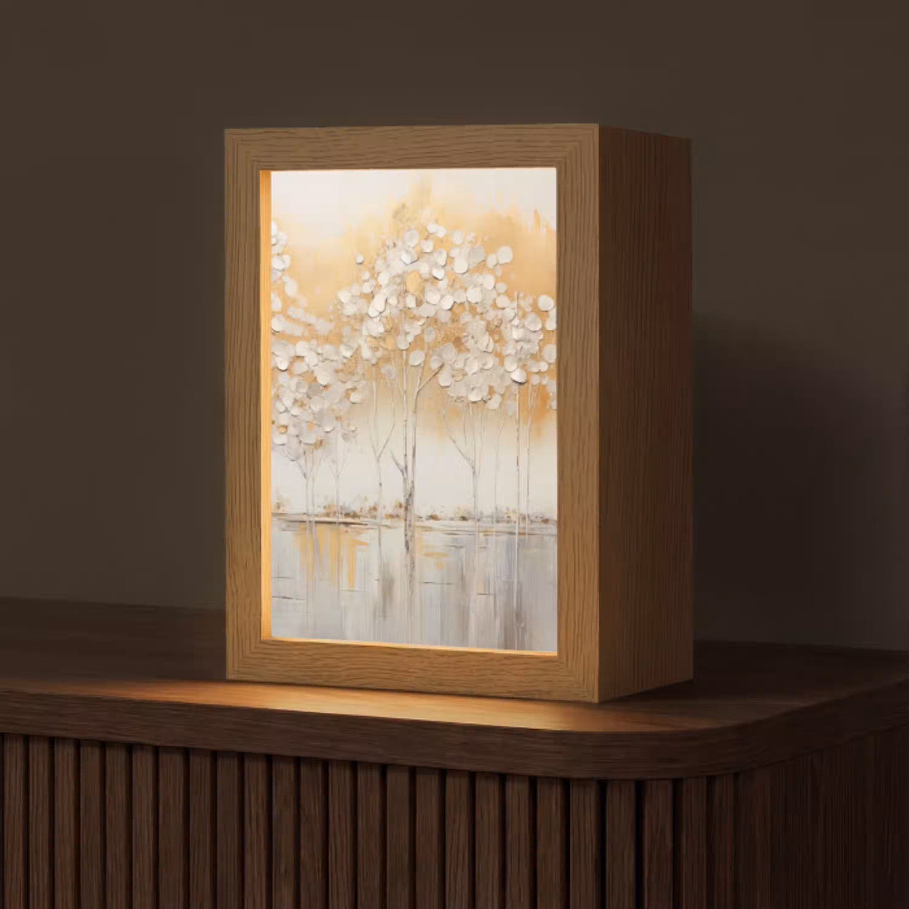 Bomen - Kunst - Acryl - Natuur Light Box met kabel (Tafellamp) klein -z3d_website