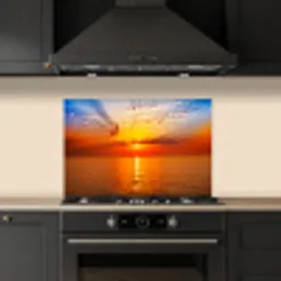 Zonsondergang - Zee - Lucht - Oranje - Horizon - Water keuken achterwand spatscherm klein -sfeer1