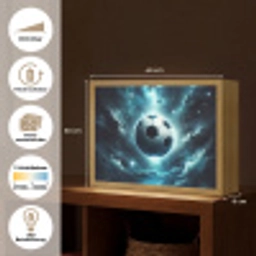 Voetbal - Galaxy - Ruimte - Sport - Blauw Light Box met batterij (Wandlamp) middel -USP_websiteoverzichtDE