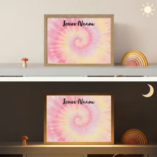 Spiraal - Pastel - Roze Light Box met batterij (Wandlamp kind) middel -sfeer3_kind