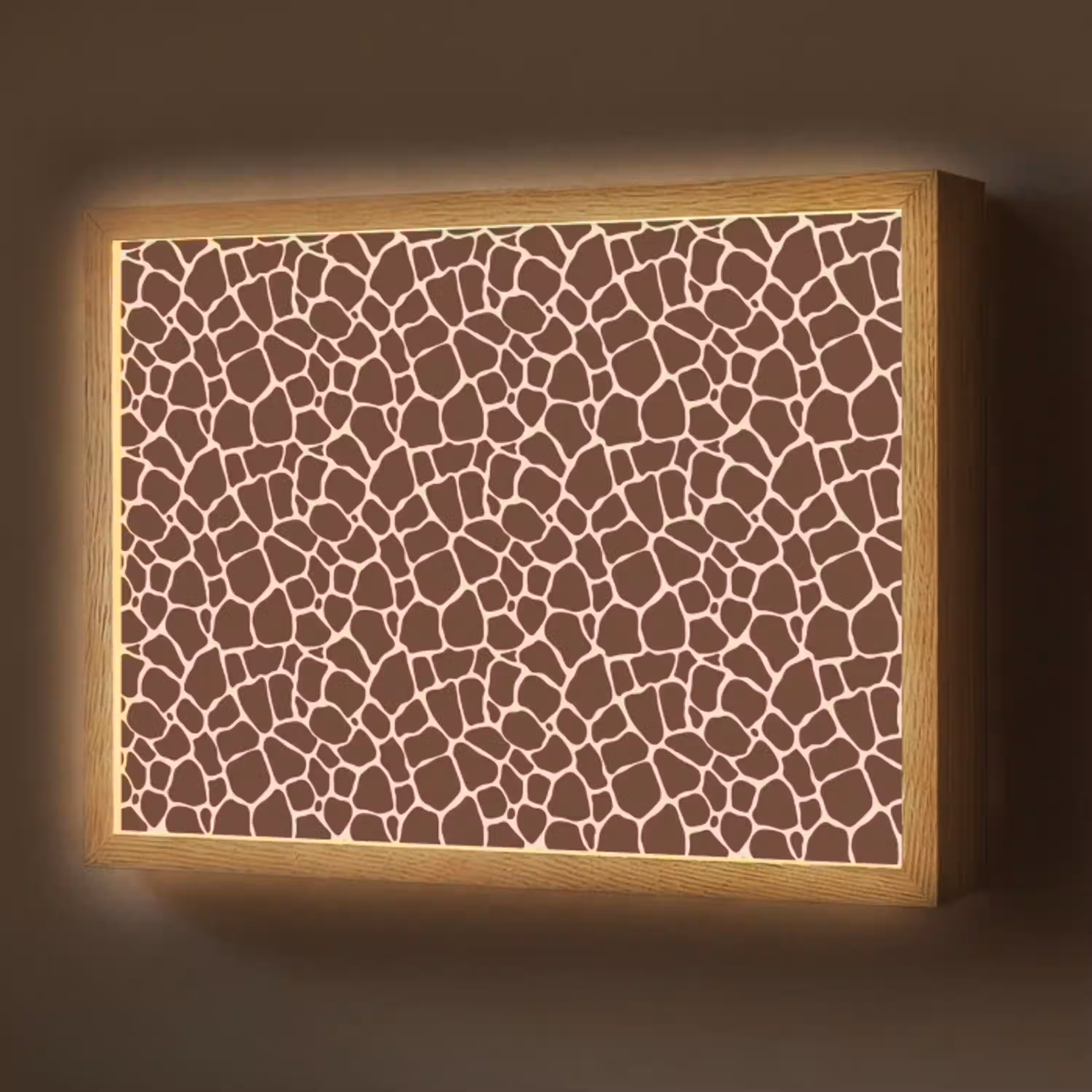 Patroon - Giraf - Bruin Light Box met batterij (Wandlamp) middel 907 -z3d_website