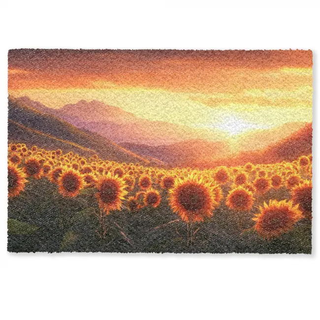 Zonnebloemen - Zonsondergang - Landschap Deurmat klein -zkaufland3d