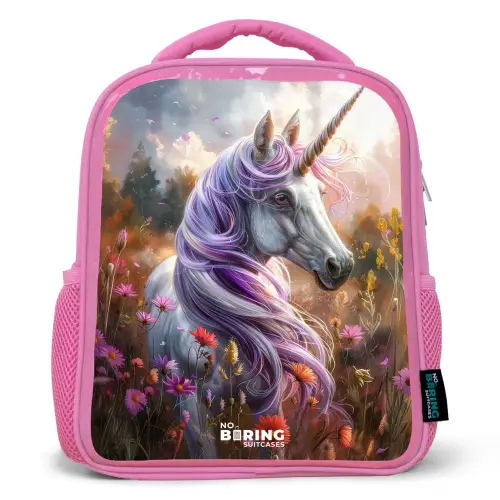 Lavendel lentehoorn Kinderrugzak - Roze middel -3d