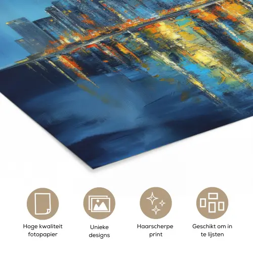 Skyline Toronto - Water - Stadslichten - Toren poster papier klein -closeup_NL