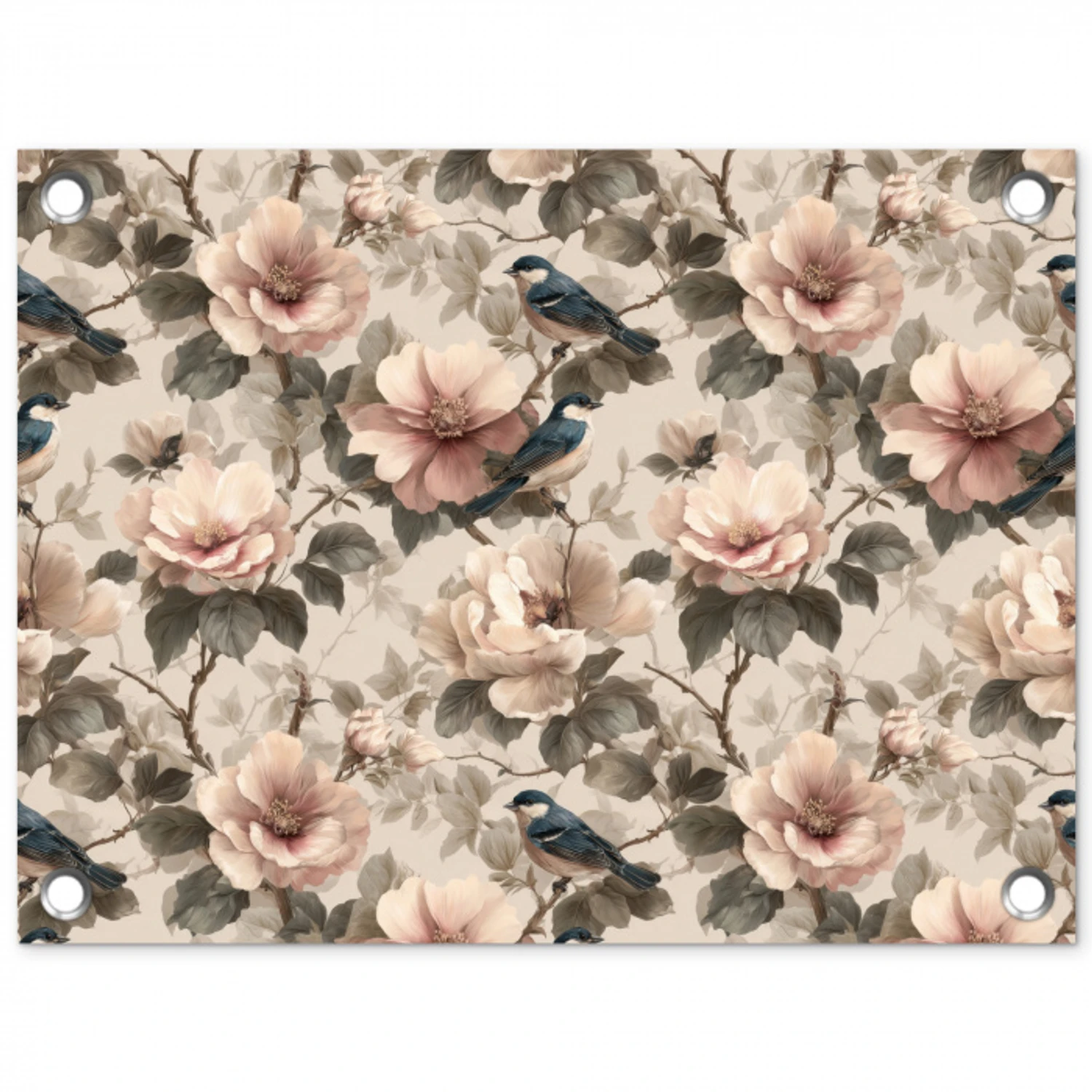 Klassiek - Vogels - Kleurrijk tuinposter los doek klein 239 -3d