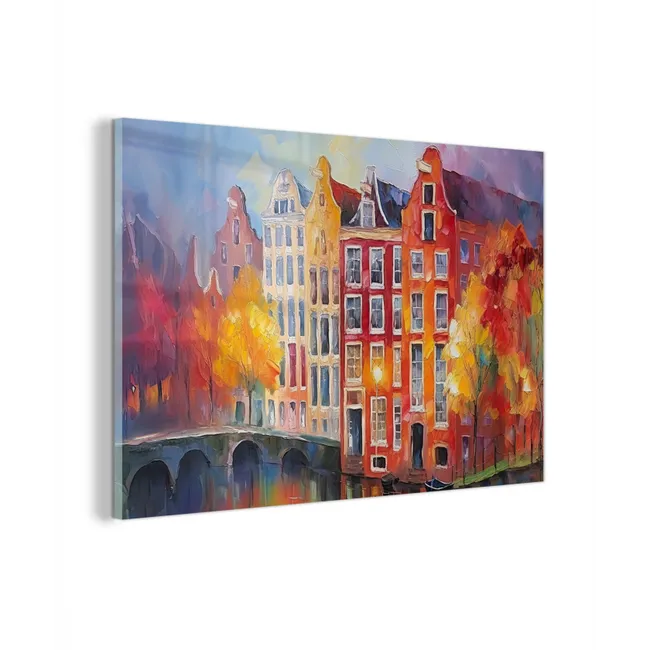 Grachtenpanden - Kunst - Schilderij - Amsterdam plexiglas 5mm klein -z3d