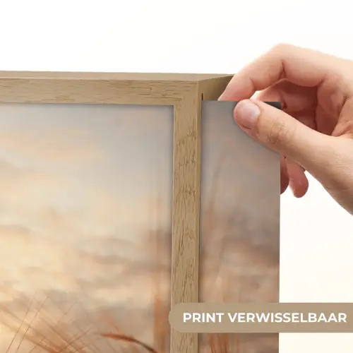 Riet - Gras - Zonsondergang - Natuur - Horizon Light Box met batterij (Wandlamp) middel -USP_websiteprintNL