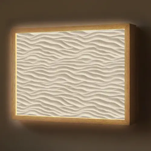 Zand - Golven - Beige Light Box met batterij (Wandlamp) middel 907 -z3d_website
